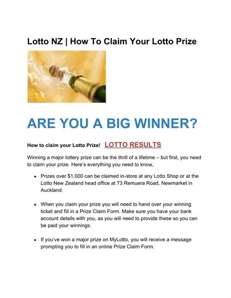How to Claim Your Lotto Prize for 5 Digits.
